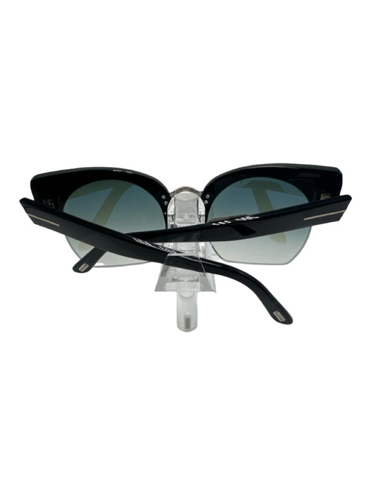 Tom Ford Black & Silver Acetate Wayfarer Open Lens Gradient Sunglasses Black & Silver