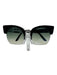 Tom Ford Black & Silver Acetate Wayfarer Open Lens Gradient Sunglasses Black & Silver