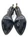 Tom Ford Shoe Size 37 Black Leather Gold hardware Locket Heel Sandals Black / 37