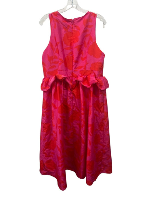 Target Collab Size 14 Pink & Red Polyester Blend Abstract Ruffle Midi Dress Pink & Red / 14