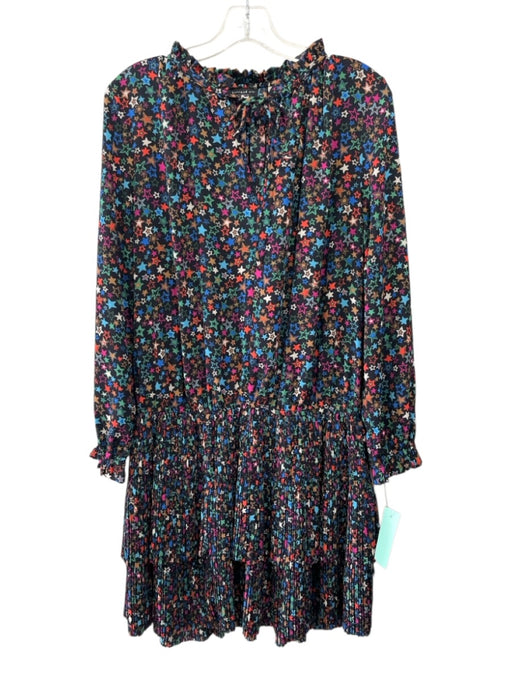 Current Air Size L Black, Green, Multi Polyester Long puff sleeve stars Dress Black, Green, Multi / L