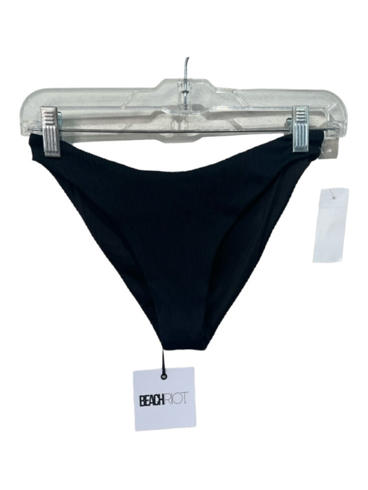 Beach Riot Size Small Black Nylon & Spandex Ribbed Bikini Bottom Swimsuit Black / Small