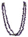 Purple & Silver Amethyst Rough-Cut Stones Lobster Clasp Stationed Beads Necklace Purple & Silver