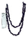 Dark Purple Amethyst Rough-Cut Stones Lobster Clasp Necklace Dark Purple