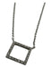 Italy Silver Tone & Clear White Gold AU585 Diamonds Dainty Spring Lock Necklace Silver Tone & Clear