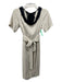 Prada Size 40/M Beige & Black Acetate & Viscose Short Sleeve Paneled Dress Beige & Black / 40/M