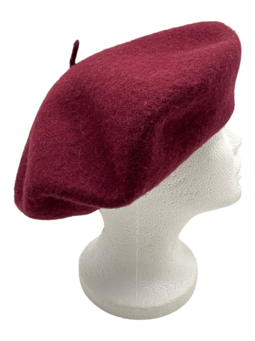 Burgundy Wool Blend Felt Beret Hat Burgundy / One Size