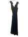 BHLDN Size 6 Black Polyester Sleeveless V Neck Wrap Full Length Gown Black / 6