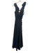 BHLDN Size 6 Black Polyester Sleeveless V Neck Wrap Full Length Gown Black / 6