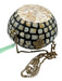 Black & White Mother of Pearl Shell Round Gold Tone Hardware Hinge Opening Bag Black & White
