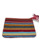 Nathalie Lete for Anthropologie Blue, Red & Yellow Beaded Cotton Zip Top Bag Blue, Red & Yellow