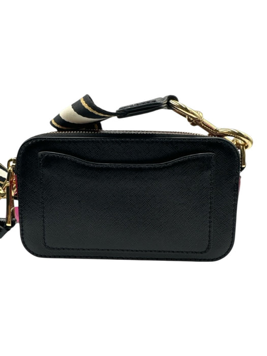 Marc Jacobs Black, Red, White Leather Stripe Colorblock Zip Crossbody Bag Black, Red, White / S