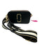 Marc Jacobs Black, Red, White Leather Stripe Colorblock Zip Crossbody Bag Black, Red, White / S