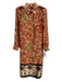 1State Size M orange, cream, black Polyester Botanical Split Hem Midi Dress orange, cream, black / M