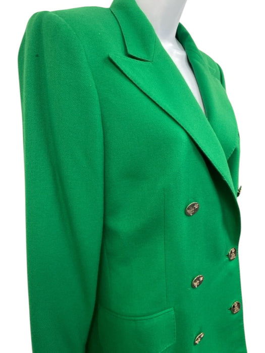 Ralph Lauren Purple Label Size 8 Green Cashmere Lapel Double Breasted Jacket Green / 8