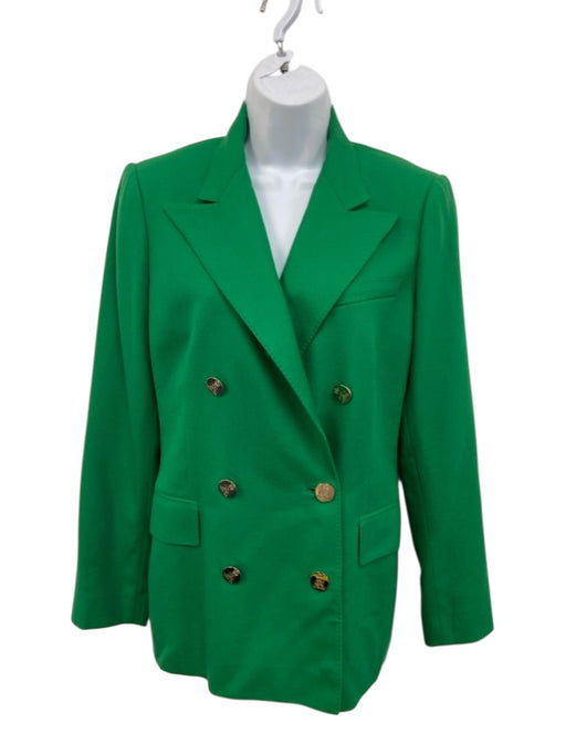 Ralph Lauren Purple Label Size 8 Green Cashmere Lapel Double Breasted Jacket Green / 8