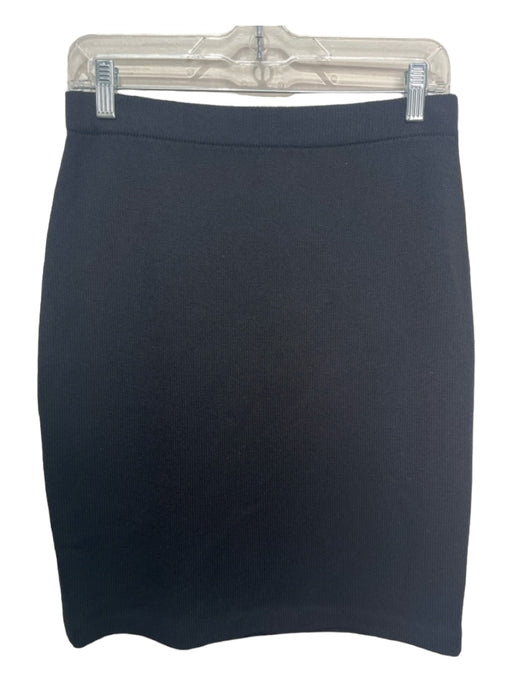 St John Caviar Size 8 Black Wool Blend Elastic Waist Knit Pencil Skirt Black / 8