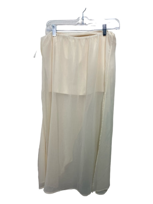 By Anthropologie Size Small Cream Polyester Elastic Waist Sheer Tulip Hem Skirt Cream / Small