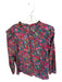 J Crew Liberty Size Est L Pink & blue Cotton Long Sleeve Floral Ruffles Top Pink & blue / Est L