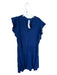 Amadi Size M Blue Rayon & Linen Short Sleeve Striped V Neck Dress Blue / M