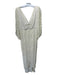 Carol Peretz Size 8 Cream White Polyester V Neck & Back Flutter Sleeve Dress Cream White / 8