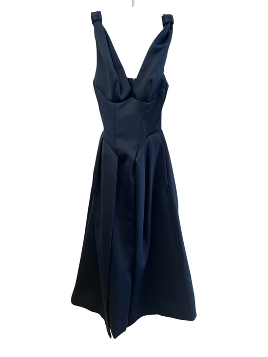 House of CB Size XS Navy Polyester Sleeveless V Neck corset Back Zip Dress Navy / XS