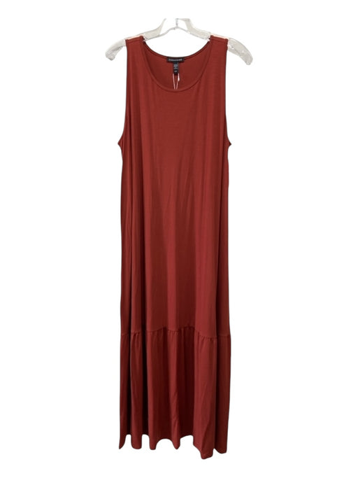 Eileen Fisher Size M Red Tencel Sleeveless Knit Full Length Dress Red / M