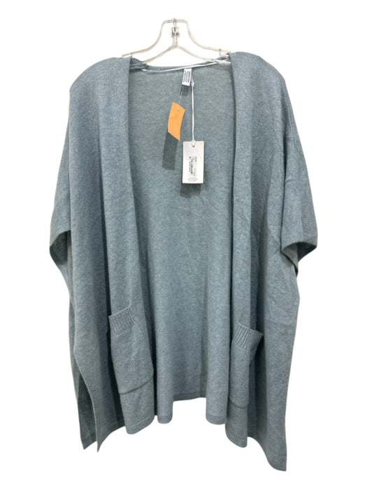 Nordstrom Size One Size Steel Blue Recycled Cashmere Rib Knit Open Front Sweater Steel Blue / One Size