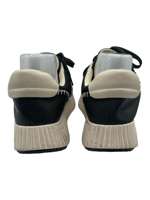 Dolce Vita Shoe Size 9.5 Black & Cream Canvas PU Leather trim Lace Up Sneakers Black & Cream / 9.5