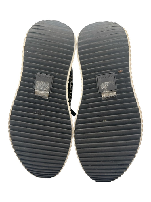 Dolce Vita Shoe Size 9.5 Black & Cream Canvas PU Leather trim Lace Up Sneakers Black & Cream / 9.5