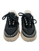 Dolce Vita Shoe Size 9.5 Black & Cream Canvas PU Leather trim Lace Up Sneakers Black & Cream / 9.5
