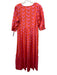 Briton Court Size S Orange & Pink Cotton 1/2 Balloon Sleeve Abstract Print Dress Orange & Pink / S