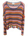 Saylor Size S Blue, Orange & Multi Cotton Crochet Open Knit Long Sleeve Top Blue, Orange & Multi / S