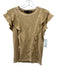 Veronica Beard Size S Tan Cotton Ruffle Cap Sleeve Heathered Ruffle Detail Top Tan / S