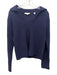 Vince Size Small Navy Black & Blue Cotton Crochet Open Knit Long Sleeve Sweater Navy Black & Blue / Small
