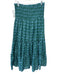 J. Marie Size M Green & Blue Polyester Shirred Waist Abstract Print Tiered Pants Green & Blue / M