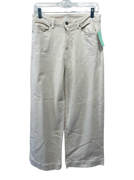 Ann Mashburn Size 28 Cream Cotton Denim High Rise Zip & Button 5 Pocket Jeans Cream / 28