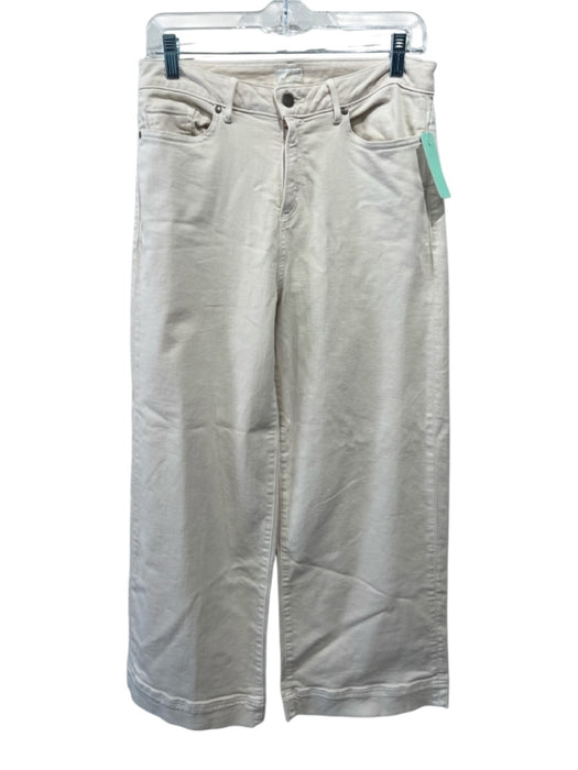 Ann Mashburn Size 28 Cream Cotton Denim High Rise Zip & Button 5 Pocket Jeans Cream / 28