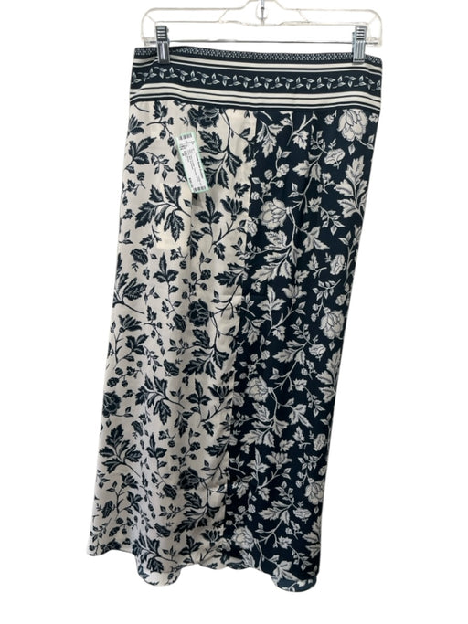 Ba&sh Size 38 Navy & white Polyester Wrap Floral Midi Skirt Navy & white / 38