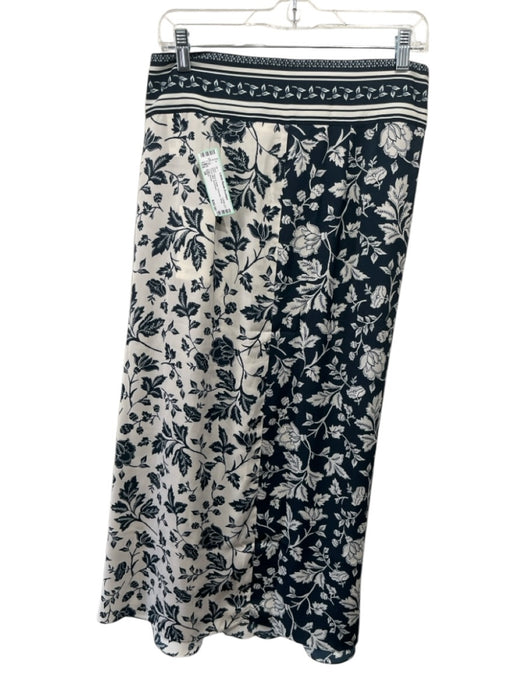 Ba&sh Size 38 Navy & white Polyester Wrap Floral Midi Skirt Navy & white / 38