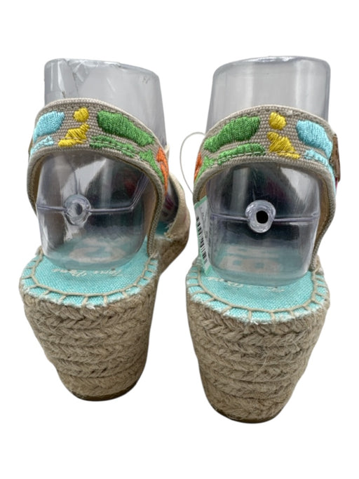 Toni Pons Shoe Size 40 Cream, Green & Multi Canvas Rope Base Espadrille Sandals Cream, Green & Multi / 40