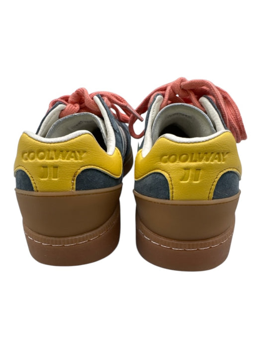 Coolway Shoe Size 10 Yellow, Gray & Peach Nubuck Leather Contrast Laces Sneakers Yellow, Gray & Peach / 10