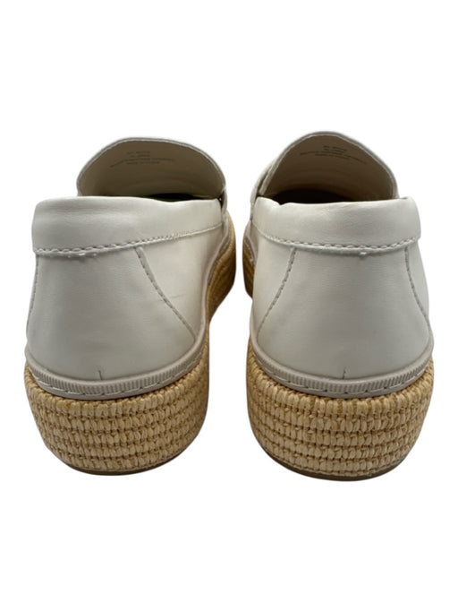 Dolce Vita Shoe Size 9 Cream Leather Upper Round Toe Raffia Base Platform Flats Cream / 9
