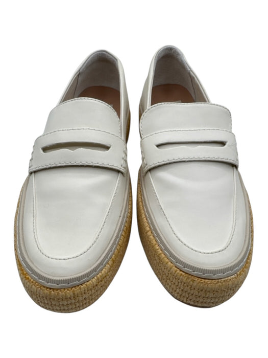 Dolce Vita Shoe Size 9 Cream Leather Upper Round Toe Raffia Base Platform Flats Cream / 9