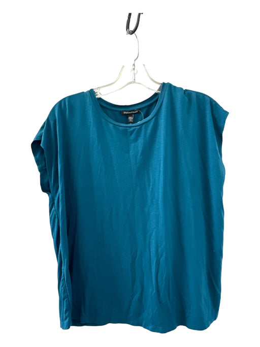 Eileen Fisher Size M Teal Tencel Short Sleeve Top Teal / M
