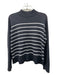 Lilla P Size M Gray & White Cotton & Cashmere Blend Striped Long Sleeve Sweater Gray & White / M