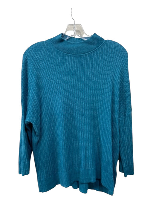 Lilla P Size M Teal Cotton & Modal Knit Sweater Teal / M