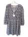 Daughters of India Size M Purple & White Cotton Long Balloon Sleeve Dress Purple & White / M