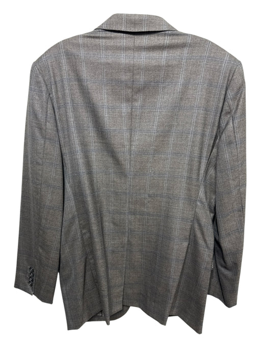 Ermenegildo Zegna Gray & Blue Plaid 2 Button Men's Blazer Gray & Blue / Est L