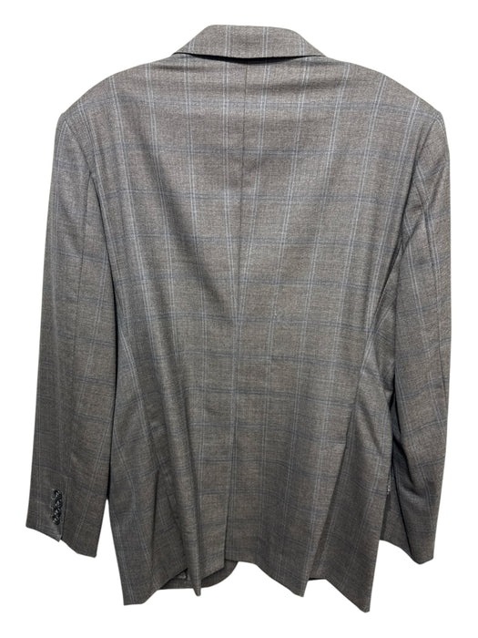 Ermenegildo Zegna Gray & Blue Plaid 2 Button Men's Blazer Gray & Blue / Est L